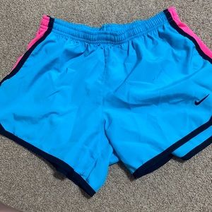Pink and blue Nike shorts